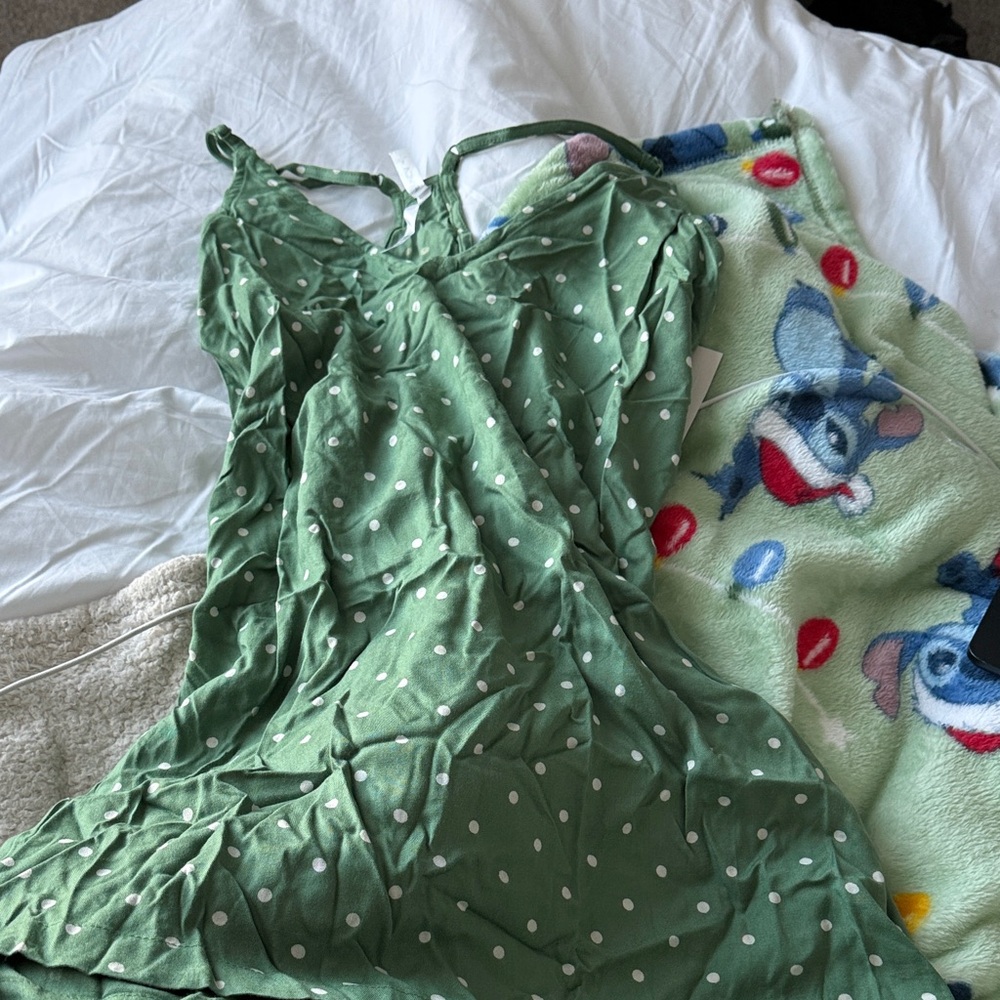 RVCA Green Polka Dot Chemise